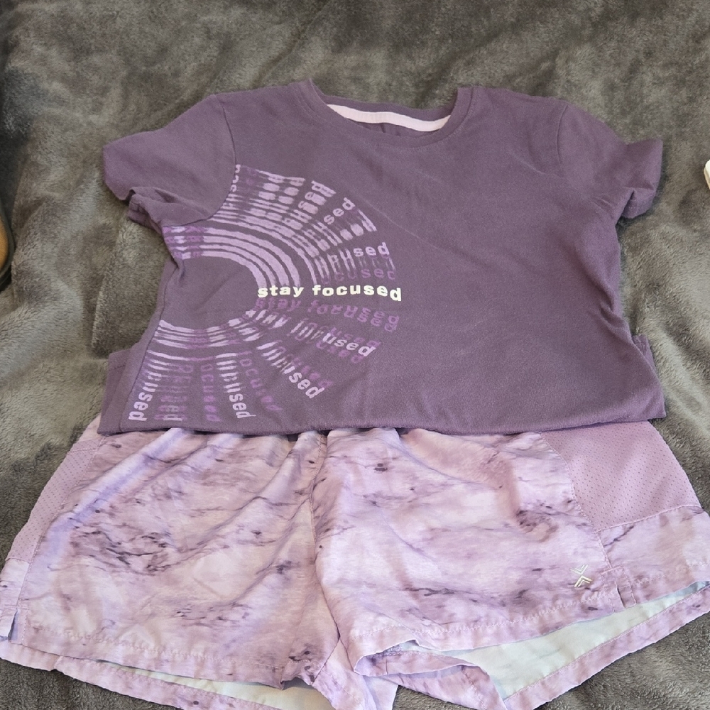 Xersion Purple Graphic Pajama Set